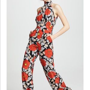 Diane Von Furstenberg floral halter jumpsuit